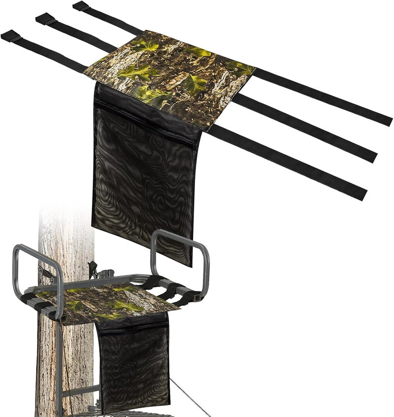 Mofuiry Universal Tree Stand Seat Replacement with Pocket, 16 X 12Inch Lightweight Replacement Treestand Seat with Adjustable Strap Hunting Accessories Fits All Ladder Stand, Works On Climbing Treestands - Image 1